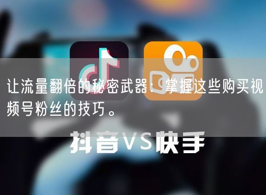 让流量翻倍的秘密武器：掌握这些购买视频号粉丝的技巧。